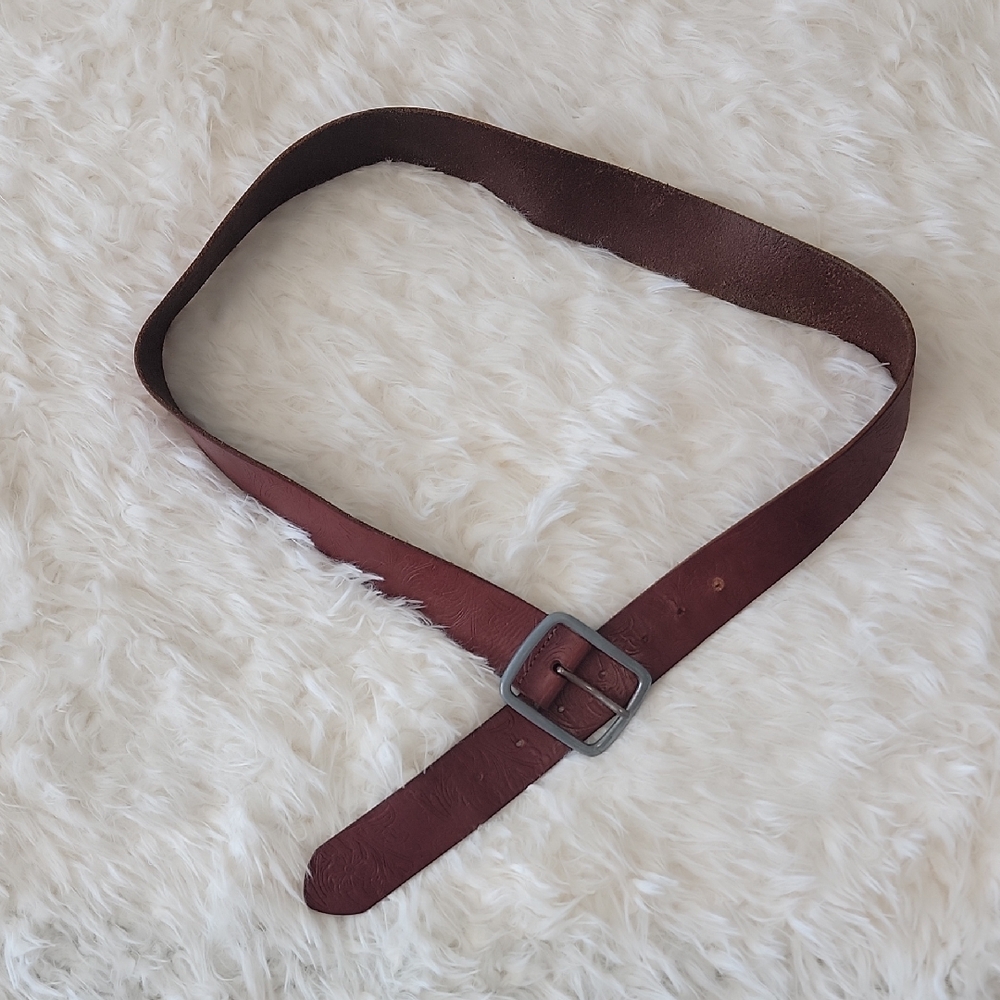 Gap Leather Belt Brown Silver Size OS